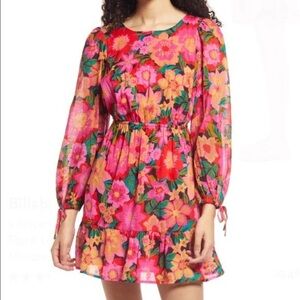 Billabong x Sincerely Jules Heaven Sent colorful floral open back mini dress